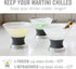 Host Freeze Insulated Martini Cooling Cups, 2 Pack, 9 oz, Plastic Freezer Gel Chiller, Grey