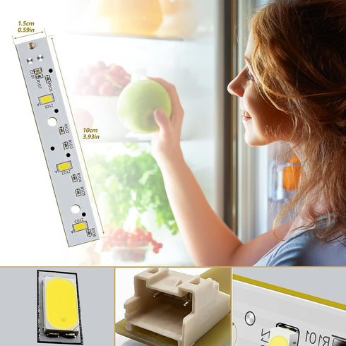 WR55X26671 LED Light Board 2PCS for GE Refrigerators, Light Bulb Replacement for Freezer, PS11767930 AP6035586