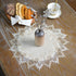 ARTABLE Grey Lace Doily Linen Table Topper Scarf Placemat Round Small Coffee