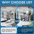 Countertop 6 Bathroom Organizer with Front Ledge for Phone, Detachable Kids Toothbrush Holders with Cord Slots and Ring