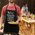 SANDJEST Mens Aprons with Pockets - Funny BBQ Kitchen Cooking Aprons for Birthday Christmas Gifts