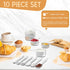 Stainless Steel Measuring Cups & Spoons Set, 10-Pack for Cooking and Baking, Nesting Kitchen Gadgets