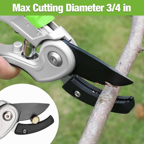 WORKPRO Garden Anvil Pruning Shears, 8" Heavy Duty Pruning Scissors with Ergonomic Handle for Thick Branches