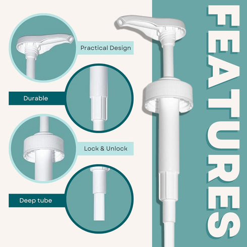 Gallon Pump Dispenser for Plastic or Glass Bottles, Heavy-Duty Leak Proof for Household and Commercial Use (Pack of 2)