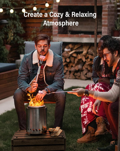 YEFU Low Smoke Tabletop Fire Pit 9.7 x 7.1 in, Safe Burning Camping Stove with Travel Bag, 2 Mini Sticks & Fireproof