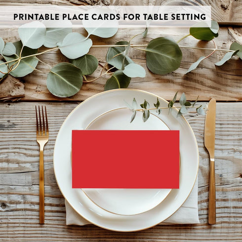 Andaz Press Table Tent Printable Place Cards, Red, 20-Pack for Weddings & Graduations