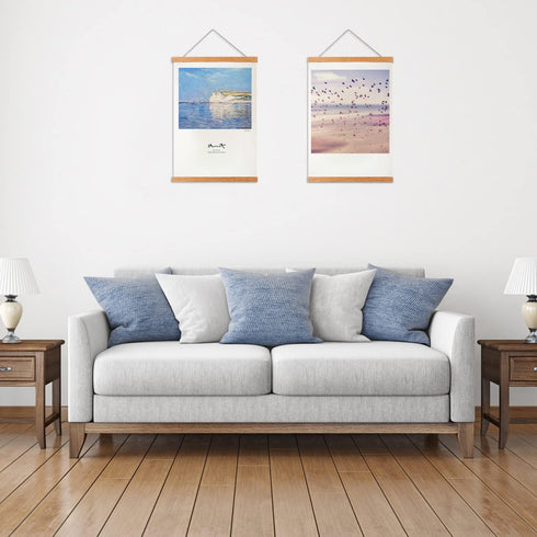 FALAMON Magnetic Poster Hanger Frame - Teak Wood, 18x12, 18x24, 18x28 for Posters, Prints, Photos, and Canvas Artwork