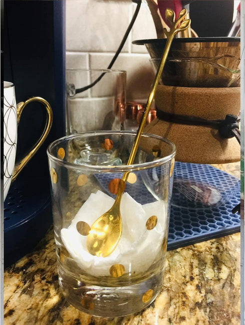 10 Pcs Gold Stainless Steel Long Handle Teaspoons, Mixing Spoons Set for Ice Cream, Cocktail