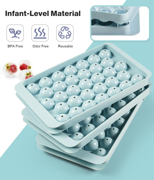 Ice Trays for Freezer, 3-Pack Ice Cube Trays with Lid for Ice Balls, Juice, Coffee, and Cocktails