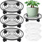 lucpur 12" Metal Plant Caddy with Wheels 3 Packs Large Rolling Plant Stands