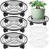 lucpur 12" Metal Plant Caddy with Wheels 3 Packs Large Rolling Plant Stands