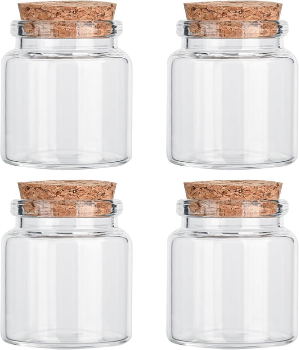 4PCS 50ml Small Empty Glass Bottle with Cork Stopper, Jars for DIY Art Crafts Projects Decoration Party Supplies