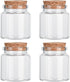 4PCS 50ml Small Empty Glass Bottle with Cork Stopper, Jars for DIY Art Crafts Projects Decoration Party Supplies