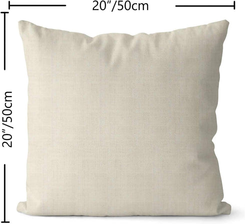 Decorative Linen Throw Pillow Covers, Set of 2 Couch Cushion Covers with Zipper, 20x20 Inches for Living Room
