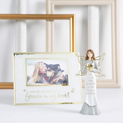 Pavilion 7.5 Inch White & Gold Figurine, Best Friends Come Into Our Lives and Leave Paw Prints On Our Hearts in Memory