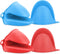 NEPAK 2 Pairs Heat Resistant Oven Mitts, Mini Silicone Gloves, Potholder for Kitchen Cooking & Baking (Red, Blue)