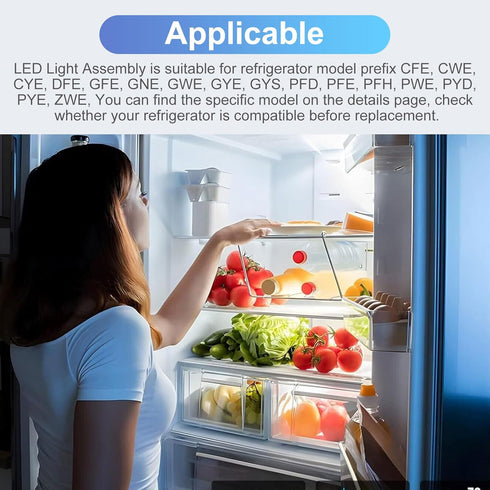 Refrigerator LED Light Assembly WR55X11132 for GE Refrigerator Light Bulb Covers Assembly - 2024 New Model