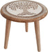 3) VANIYA CRAFTS Wooden Engraved Fold-able Side Table/End Table/Plant Stand/Stool for Living Room Bedroom Restaurant
