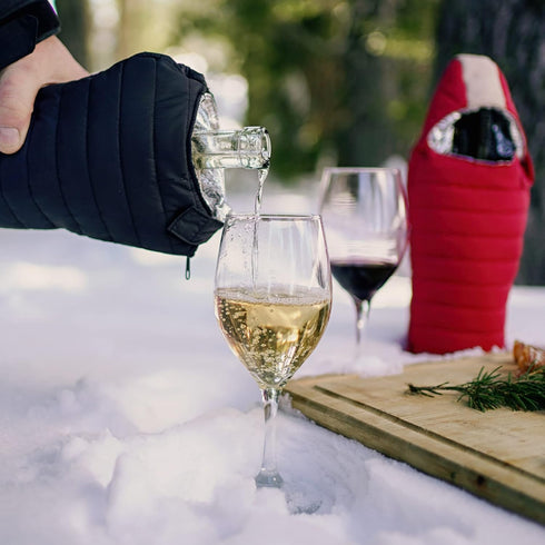 Puffin The Caddy Wine Bag - Insulated Bottle Bag & Wine Chiller, Black & Tan