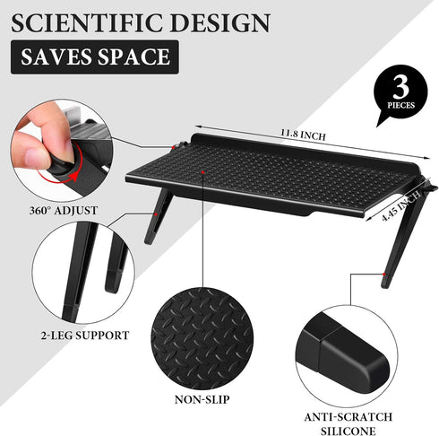 3 2-leg Supplies(11.81 4.72 Inches) Jetec Pieces Screen Top Shelf TV Top Storage Bracket Adjustable Monitor Shelf