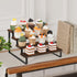 4 (4 YINMIT Wooden Display Riser Stand, Tiered Perfume and Cologne Organizer Stand, Tier Spice Rack Organizer, Rustic