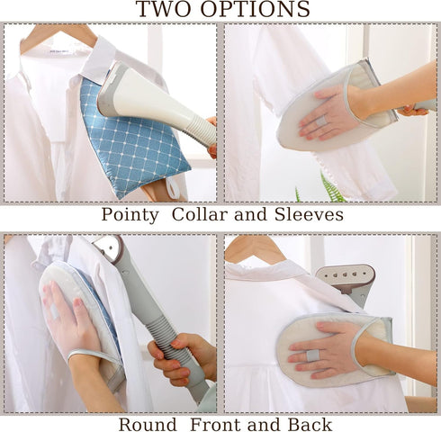 2 Pieces Gloves for Steamer, Waterproof Anti Steam Mitt with Finger Loop for Heat Resistant Ironing Board (Blue, Plaid)