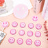 Whaline 12Pcs Pink Smile Face Resin Refrigerator Magnets, Cute Preppy Decorative Fridge Magnetic Stickers for Kitchen