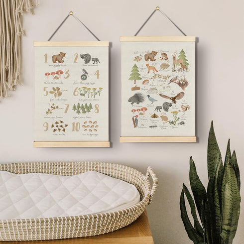 Qvapt 12x16, Set 2 Wild Animal Alphabet Poster,Abc Posters for Classroom Wall,Kids Alphabet Wall Decor Animal Posters