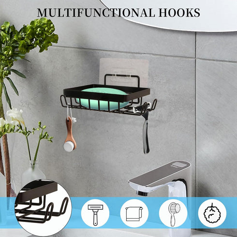 Carrie Joe Soap Holder Self Draining Soap Dish Razor Holder for Shower Wall Not Punched Easy Clean Bar Soap Holder Fit