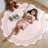 5ft Washable Area Rugs for Living Room, Solid Pink Non Slip Rugs for Bedroom Girls, Stain Resistant Scalloped Soft