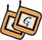 Caroline's Treasures Letter G Initial Monogram Pair of Pot Holders, Kitchen Heat Resistant, 7.5 x 7.5