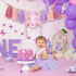 FESTELLAR 1st 1st High Chair Banner Embroidery Highchair Birthday Girl One Year Old High Chair First Banner Wildflower