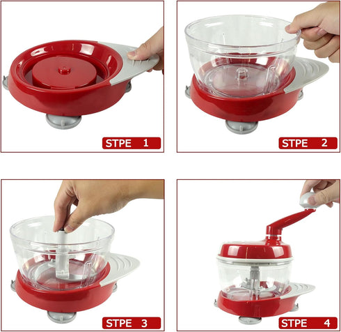 Manual Food Processor,Hand Powered Crank Food Processor Chopper,Food Vegetable Onions Chopper Processor Blender Mixer,for Vegetables Meat Fruits Onions by Forever Young & Co.