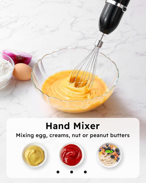 Sangcon 5-in-1 Immersion Blender Handheld, 1000ml Blending Cup, 2-Speed Adjustable Stick Blender with Detachable Whisk
