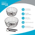 BIRDROCK HOME 2 Tier Wire Fruit Basket | Round Metal Standing Baskets | Freestanding Rustic Decorative Caddy