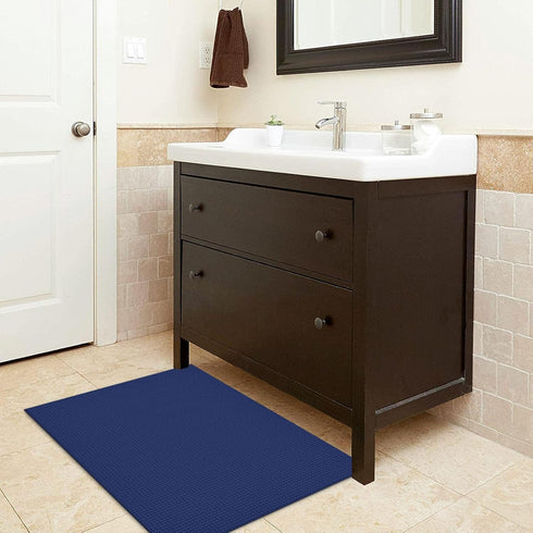 EARTHALL Boho Area Rug 2x3 Ft Washable Rugs for Entryway, Dark Navy Braided Throw Rug with Rubber Backing for Indoor