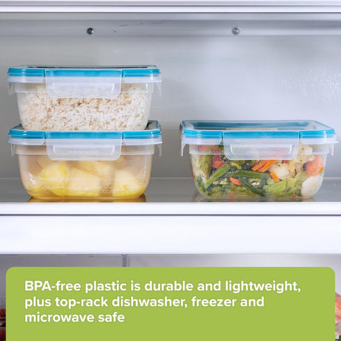 Snapware Total Solution 3-Pack (8.5-Cup) Plastic Food Storage Containers Set, Leakproof & Airtight Locking Lids