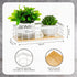 Funrous 2 Pcs Metal Wire Basket Toilet Paper Basket Wire Bathroom Storage Organizer with Wooden Base Rectangular Wall Mounted Metal Basket for Kitchen Countertop (White,9.84 x 3.94 x 2.76 Inches)