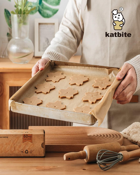 Katbite 12x16 Inch Parchment Paper Sheets, Pre-cut Unbleached Baking Paper for Cooking and Grilling