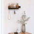Mkono Small Rustic Wood Key Holder for Wall, 9.5" x 3.5" x 2.5", Decorative Display Keys Hanger Organizer with 6 Hooks