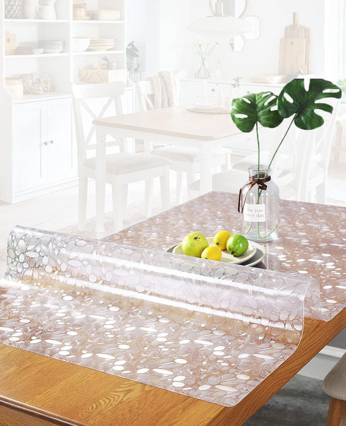 HQYG Clear Vinyl Table Protector for Night Stand Bedside Tabletop PVC Plastic Tablecloth