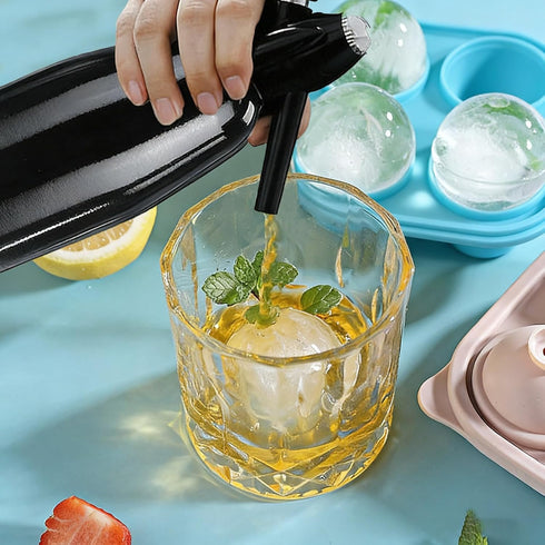 Atldmphic Siphon,1L Drinks,(8 CO2 Soda Sparkling Water and Soda Maker, Portable Carbonated Water Machine, Aluminium