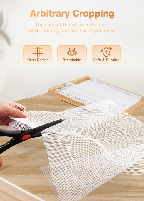 6 Pack Silicone Dehydrator Sheets, Premium Non-Stick Silicone Mesh Mat for Fruit Food Dehydrator (14 x 21 Inch)
