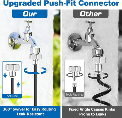 Mellbree 45FT/14M, 12 Nozzles 3/4" Misters for Outside Patio Pre-Assembled Misting Cooling System with Brass & Adapter