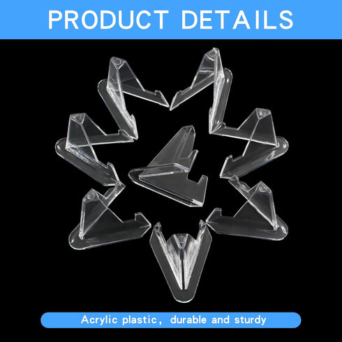 6 Pack Acrylic Easel Stand for Display, Plastic Sports Card Holder, Coin Display for Books, Pictures