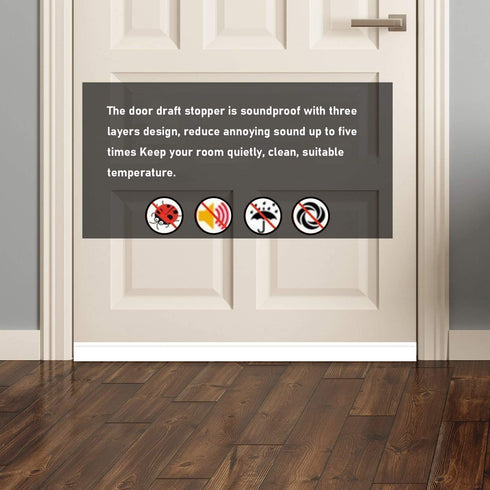 Under Door Draft Stopper, 39" Seal for Exterior/Interior Doors, Soundproof Dustyproof Weather Stripping, 2 Pack