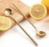 4 PCS 6.7 Inches Long Handle Coffee/Tea Spoons, Gold, Stainless Steel Ice Tea, Espresso Spoons for Stirring