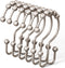 DAWNER Shower Curtain Hooks, Set of 12, Rust Proof Metal Easy Glide Double Rings, Brushed Nickel