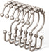 DAWNER Shower Curtain Hooks, Set of 12, Rust Proof Metal Easy Glide Double Rings, Brushed Nickel