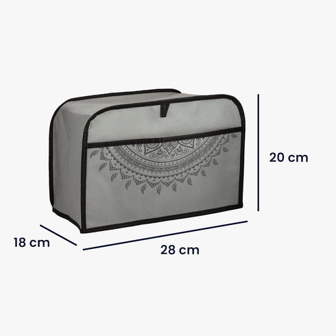 kwmobile Cover for 2 Slice Toaster - Compatible Toaster Cover - Indian Sun Grey